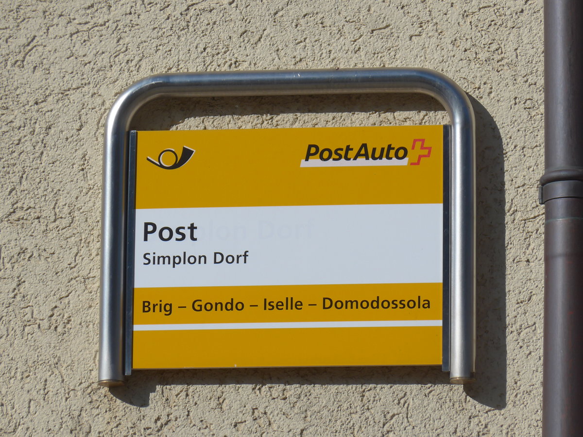 (208'286) - PostAuto-Haltestelle - Simplon Dorf, Post - am 3. August 2019