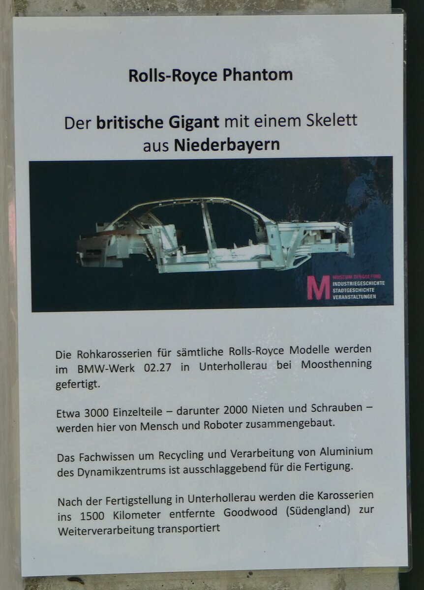 (250'997) - Beschrieb Rolls-Royce Phantom am 4. Juni 2023 in Dingolfing, Industriemuseum