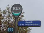 (166'773) - Bus-Haltestelle - Paris, Bastille Rue Saint-Antoine - am 16. November 2015