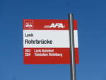 (201'677) - AFA-Haltestelle - Lenk, Rohrbrcke - am 17. Februar 2019