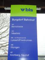 (131'727) - bls-bus-Haltestelle - Burgdorf, Bahnhof - am 28. Dezember 2010