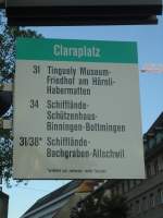 (140'525) - BVB-Haltestelle - Basel, Claraplatz - am 16.