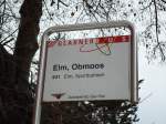 (142'597) - GlarnerBus-Haltestelle - Elm, Obmoos - am 23. Dezember 2012