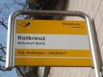 (138'054) - PostAuto-Haltestelle - Rotkreuz, Bahnhof Nord - am 6. Mrz 2012