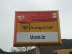 (147'831) - AMSA- + PostAuto-Haltestelle - Medrisio, Macello - am 6. November 2013