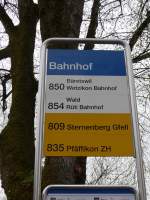 PostAuto/333247/149557---vzo-haltestelle---bauma-bahnhof (149'557) - VZO-Haltestelle - Bauma, Bahnhof - am 6. April 2014