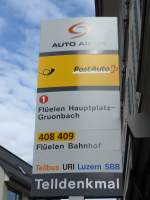 (150'539) - AAGU+PostAuto-Haltestelle - Altdorf, Telldenkmal - am 10.