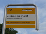 (173'218) - PostAuto-Haltestelle - Valeyres-sous-Rances, croise du chalet - am 21. Juli 2016