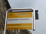 (174'839) - PostAuto-Haltestelle - Lukmanier, Passhhe - am 10. September 2016