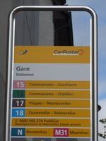 PostAuto/527436/175494---postauto-haltestelle---delmont-gare (175'494) - PostAuto-Haltestelle - Delmont, Gare - am 7. Oktober 2016