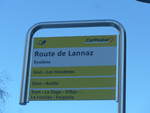 (201'754) - PostAuto-Haltestelle - Evolne, Route de Lannaz - am 24. Februar 2019