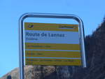 (201'755) - PostAuto-Haltestelle - Evolne, Route de Lannaz - am 24.