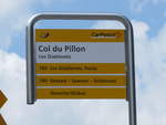 PostAuto/671453/208519---postauto-haltestelle---les-diablerets (208'519) - PostAuto-Haltestelle - Les Diablerets, Col du Pillon - am 5. August 2019