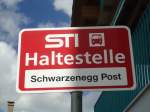 (133'867) - STI-Haltestelle - Schwarzenegg, Schwarzenegg Post - am 28.