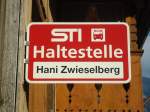 (134'629) - STI-Haltestelle - Zwieselberg, Hani Zwieselberg - am 2.