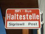 (136'678) - STI-Haltestelle - Sigriswil, Sigriswil Post - am 31.