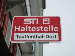 (142'431) - STI-Haltestelle - Teuffenthal, Teuffenthal-Dorf - am 9. Dezember 2012