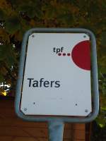 (142'064) - TPF-Haltestelle - Tafers, Tafers - am 21. Oktober 2012