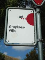 (146'516) - TPF-Haltestelle - Gruyres, Gruyres-Ville - am 26. August 2013