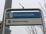 (149'006) - VBL-Haltestelle - Luzern, Bttenenhalde - am 16. Februar 2014