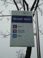 (137'987) - ZVB-Haltestelle - Zug, Metalli West - am 6. Mrz 2012