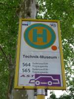 (150'128) - Bus-Haltestelle - Speyer, Technik-Museum - am 26. April 2014