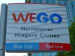 (152'872) - Bus-Haltestelle - Clifton Hill, Hornblower Niagara Cruises - am 15. Juli 2014