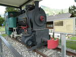 (237'329) - Wasserdampf-Lokomotive  Simplon  - Nr. 1 - am 19. Juni 2022 beim Bahnhof Kandersteg