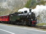 (240'303) - DFB-Dampflokomotive - Nr. 704 - am 25. September 2022 bei Gletsch