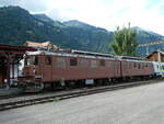 Elektrische Lokomotiven/782590/237522---bls-doppellokomotive-muni---nr (237'522) - BLS-Doppellokomotive Muni - Nr. 275 - am 25. Juni 2022 im alten Bahnhof Frutigen