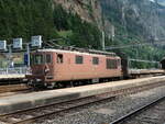 (252'082) - BLS-Lokomotive - Nr. 184 - am 25. Juni 2023 im Bahnhof Goppenstein