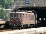 Elektrische Lokomotiven/819692/252126---bls-lokomotive---nr-191 (252'126) - BLS-Lokomotive - Nr. 191 - am 26. Juni 2023 im Bahnhof Goppenstein