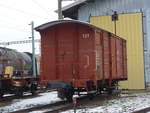 Guterwagen/604476/189029---m-c-gueterwagen---nr-121 (189'029) - M-C-Gterwagen - Nr. 121 - am 3. Mrz 2018 im Bahnhof Martigny