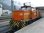 Rangierlokomotiven/804868/245872---rhb-rangierlokomotive---nr-241 (245'872) - RhB-Rangierlokomotive - Nr. 241 - am 6. Februar 2023 im Bahnhof Untervaz-Trimmis