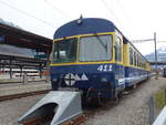 Triebwagen/601905/188247---bob-triebwagen---nr-411 (188'247) - BOB-Triebwagen - Nr. 411 - am 5. Februar 2018 im Bahnhof Interlaken Ost