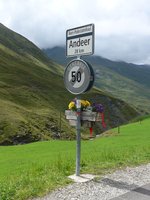 (174'209) - Ortsendetafel von Avers Juf und Ende der Hchstgeschwindigkeit am 21. August 2016