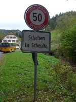 Ortstafeln/527284/175363---ortstafel-von-schelten-la 175'363) - Ortstafel von Schelten La Scheulte am 2. Oktober 2016