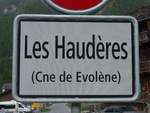 (184'100) - Ortstafel von Les Haudres (Cne de Evolne) am 25.