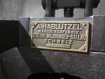 (227'584) - Typenschild der Habltzel-Maschine am 28.