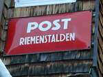 (243'589) - Altes Schild der Post Riemenstalden am 8. Dezember 2022 in Riemenstalden