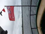 (191'275) - Die neuseelndische Flagge fr Schiffe am 24. April 2018 auf dem Lake Taupo bei Taupo