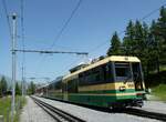 Grindelwald/781879/237236---wab-pendelzug---nr-144 (237'236) - WAB-Pendelzug - Nr. 144 - am 18. Juni 2022 im Bahnhof Grindelwald-Alpiglen