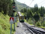 Grindelwald/781880/237237---wab-pendelzug---nr-131 (237'237) - WAB-Pendelzug - Nr. 131 - am 18. Juni 2022 im Bahnhof Grindelwald-Alpiglen