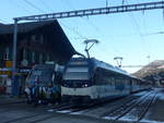 (213'321) - MOB-Pendelzug - Nr. 9302 - am 2. Januar 2020 im Bahnhof Lenk