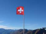 (155'811) - Schweizerfahne auf dem Niesen am 19. Oktober 2014
