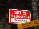 (136'752) - STI-Haltestelle - Thun, Scheidweg - am 20. November 2011
