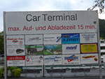 (184'703) - Schild vom CarTerminal am 10. September 2017 in Thun, CarTerminal