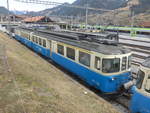 (214'377) - MOB-Pendelzug - Nr. 4001 - am 17. Februar 2020 im Bahnhof Zweisimmen