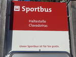 (200'281) - Sportbus-Haltestelle - Lenzerheide, Clavadoiras - am 26.