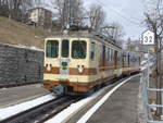 Triebwagen/692555/214917---tpcal-triebwagen---nr-302 (214'917) - TPC/AL-Triebwagen - Nr. 302 - am 29. Februar 2020 im Bahnhof Leysin Village